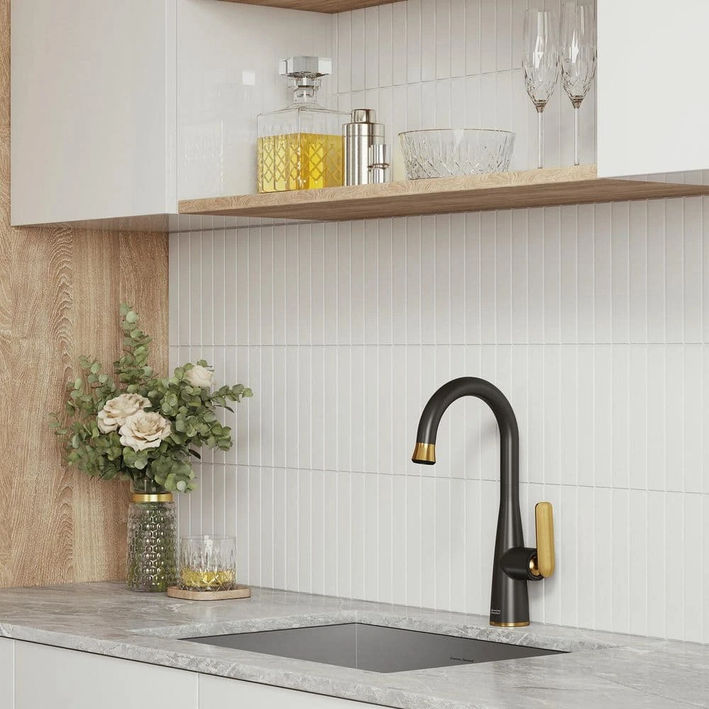 American Standard Aspirations Single Handle Pull-Down Bar Faucet In Matte Black / Brushed Cool Sunrise 5 American Standard Aspirations Single Handle Pull-Down Bar Faucet In Matte Black / Brushed Cool Sunrise - Image 5