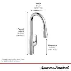 American Standard Aspirations 18 In Single Handle Pull Down Sprayer Kitchen Faucet With 360° Swivel In Matte Black/Brushed Cool Sunrise -The Home Depot matte black brushed cool sunrise american standard pull down kitchen faucets 1048814240 40 1000
