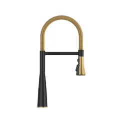 American Standard Aspirations 20 In. Semi-Pro Pull Down Sprayer Kitchen Faucet With 360° Swivel Spout In Matte Black/Brushed Cool Sunrise -The Home Depot matte black brushed cool sunrise american standard pull down kitchen faucets 1048824240 fa 1000