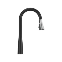 American Standard Aspirations 18 In Single Handle Pull Down Triple Sprayer Kitchen Faucet With 360° Swivel In Matte Black/Stainless Steel -The Home Depot matte black stainless steel american standard pull down kitchen faucets 1048814230 66 1000