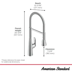 American Standard Aspirations 20 In. Semi-Pro Pull Down Sprayer Kitchen Faucet With 360° Swivel Spout In Matte Black / Stainless Steel -The Home Depot matte black stainless steel american standard pull down kitchen faucets 1048824230 40 1000