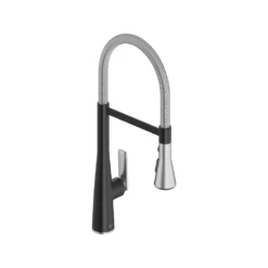 American Standard Aspirations 20 In. Semi-Pro Pull Down Sprayer Kitchen Faucet With 360° Swivel Spout In Matte Black / Stainless Steel