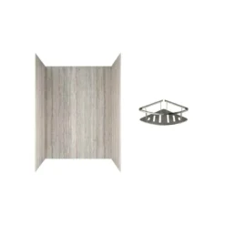 American Standard Passage 60 In. X 72 In. 2-Piece Glue-Up Alcove Shower Wall With Corner Shelf In Pewter Travertine -The Home Depot pewter travertine american standard alcove shower walls surrounds p2693 370 1d 1000