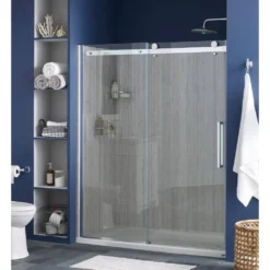 American Standard Passage 60 In. X 72 In. Left Drain 4-Piece Glue-Up Alcove Shower Wall, Shelf, Door And Base Kit In Pewter Travertine -The Home Depot pewter travertine american standard shower stalls kits p2739lho 370 4f 1000
