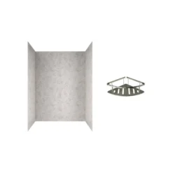 American Standard Passage 60 In. X 72 In. 2-Piece Glue-Up Alcove Shower Wall With Corner Shelf In Platinum Marble -The Home Depot platinum marble american standard alcove shower walls surrounds p2693 374 1f 1000