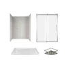 American Standard Passage 60 In. X 72 In. Left Drain 4-Piece Glue-Up Alcove Shower Wall, Shelf, Door And Base Kit In Platinum Marble