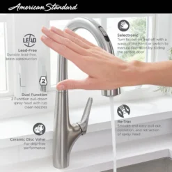 American Standard Delancey Single-Handle Pull-Down Bar Faucet With Pull-Down Spray In Polished Chrome 13 American Standard Delancey Single-Handle Pull-Down Bar Faucet With Pull-Down Spray In Polished Chrome -The Home Depot polished chrome american standard bar faucets 4279410 002 66 1000
