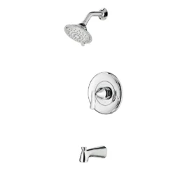American Standard Chatfield Single-Handle 3-Spray Tub And Shower Faucet With 1.8 GPM (Set Of 2) In Polished Chrome (Valve Included) -The Home Depot polished chrome american standard bathtub shower faucet combos chattubshwch bd 1d 1000