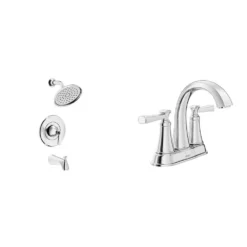 American Standard Rumson 4 In. Centerset Bathroom Faucet And Single-Handle 1-Spray Tub And Shower Faucet Set In Polished Chrome