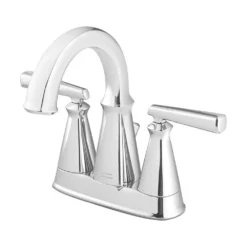 American Standard Edgemere 4 In. Centerset 2-Handle Bathroom Faucet With Metal Speed Connect Drain In Chrome -The Home Depot polished chrome american standard centerset bathroom faucets 7018201 002 40 1000