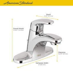 American Standard Colony Pro 4 In. Centerset Single-Handle Low-Arc Bathroom Faucet With Pop-Up Drain In Polished Chrome -The Home Depot polished chrome american standard centerset bathroom faucets 7075000 002 a0 1000