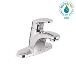 American Standard Colony Pro 4 In. Centerset Single-Handle Low-Arc Bathroom Faucet With 50/50 Pop-Up Assembly In Polished Chrome -The Home Depot polished chrome american standard centerset bathroom faucets 7075002 002 66 1000