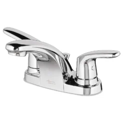 American Standard Colony Pro 4 In. Centerset 2-Handle Low-Arc Bathroom Faucet With Metal Drain In Polished Chrome -The Home Depot polished chrome american standard centerset bathroom faucets 7075200 002 66 1000