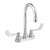 American Standard Monterrey 4 In. Centerset 2-Handle 0.5 GPM Gooseneck Faucet With Vandal-Resistant Wrist Blade Handles In Polished Chrome