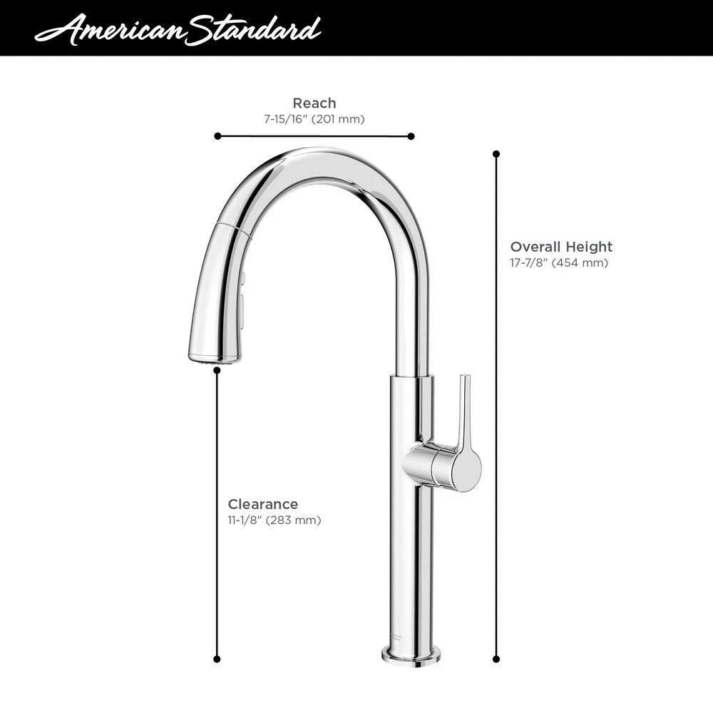 American Standard Studio S Single-Handle Pull-Down Sprayer Kitchen Faucet With Dual Spray In Polished Chrome 3 American Standard Studio S Single-Handle Pull-Down Sprayer Kitchen Faucet With Dual Spray In Polished Chrome - Image 3