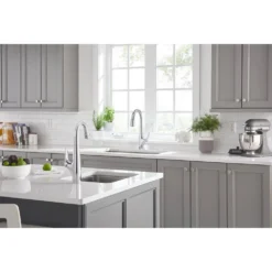 American Standard Avery Selectronic Single-Handle Pull-Down Sprayer Kitchen Faucet In Chrome -The Home Depot polished chrome american standard pull down kitchen faucets 4901380 002 77 1000