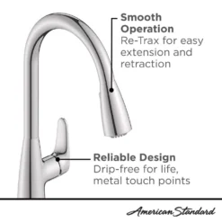 American Standard Colony Pro Single Handle Pull Down Sprayer Kitchen Faucet In Polished Chrome 15 American Standard Colony Pro Single Handle Pull Down Sprayer Kitchen Faucet In Polished Chrome -The Home Depot polished chrome american standard pull down kitchen faucets 7077300 002 40 1000