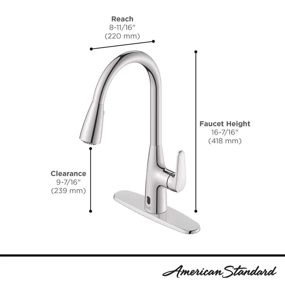 American Standard Colony Pro Touchless Single Handle Pull Down Sprayer Kitchen Faucet In Polished Chrome 4 American Standard Colony Pro Touchless Single Handle Pull Down Sprayer Kitchen Faucet In Polished Chrome - Image 4