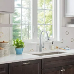 American Standard Fairbury 2S Single-Handle Pull-Down Sprayer Kitchen Faucet In Polished Chrome -The Home Depot polished chrome american standard pull down kitchen faucets 7418300 002 1d 1000