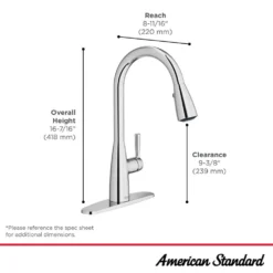 American Standard Fairbury 2S Single-Handle Pull-Down Sprayer Kitchen Faucet In Polished Chrome -The Home Depot polished chrome american standard pull down kitchen faucets 7418300 002 a0 1000