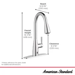 American Standard Single-Handle Fairbury 2S Touchless Pull Down Sprayer Kitchen Faucet With Soap Dispenser In Polished Chrome -The Home Depot polished chrome american standard pull down kitchen faucets 7418381 002 a0 1000