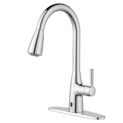 American Standard Single-Handle Fairbury 2S Touchless Pull Down Sprayer Kitchen Faucet With Soap Dispenser In Polished Chrome -The Home Depot polished chrome american standard pull down kitchen faucets 7418381 002 fa 1000
