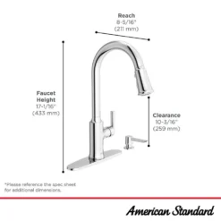 American Standard Raviv Single Handle Pull Down Sprayer Kitchen Faucet With Triple Spray And Lever Handles In Polished Chrome -The Home Depot polished chrome american standard pull down kitchen faucets 7421300 002 a0 1000