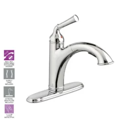 American Standard Portsmouth Single-Handle Pull-Out Sprayer Kitchen Faucet 1.5 Gpm In Polished Chrome -The Home Depot polished chrome american standard pull out kitchen faucets 4285100f15 002 40 1000