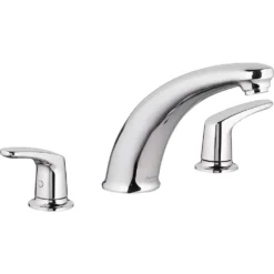 American Standard Colony PRO 2-Handle Deck-Mount Roman Tub Faucet For Flash Rough-in Valves In Polished Chrome