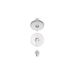 American Standard Aspirations Single-Handle Wall Mount Tub And Shower Trim In Polished Chrome - 1.75 GPM (Valve Not Included) -The Home Depot polished chrome american standard shower bathtub trim kits tu061508 002 66 1000