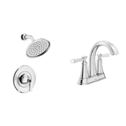 American Standard Rumson 4 In. Centerset Bathroom Faucet And Single-Handle 1-Spray Shower Faucet In Polished Chrome (Valve Included)