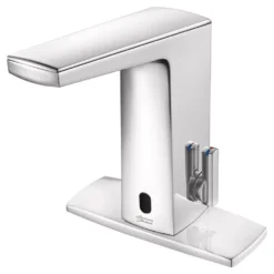 American Standard Paradigm Selectronic Battery Powered Single Hole Touchless Bathroom Faucet With SmarTherm 0.35 GPM In Polished Chrome -The Home Depot polished chrome american standard single hole bathroom faucets 7025303 002 1d 1000