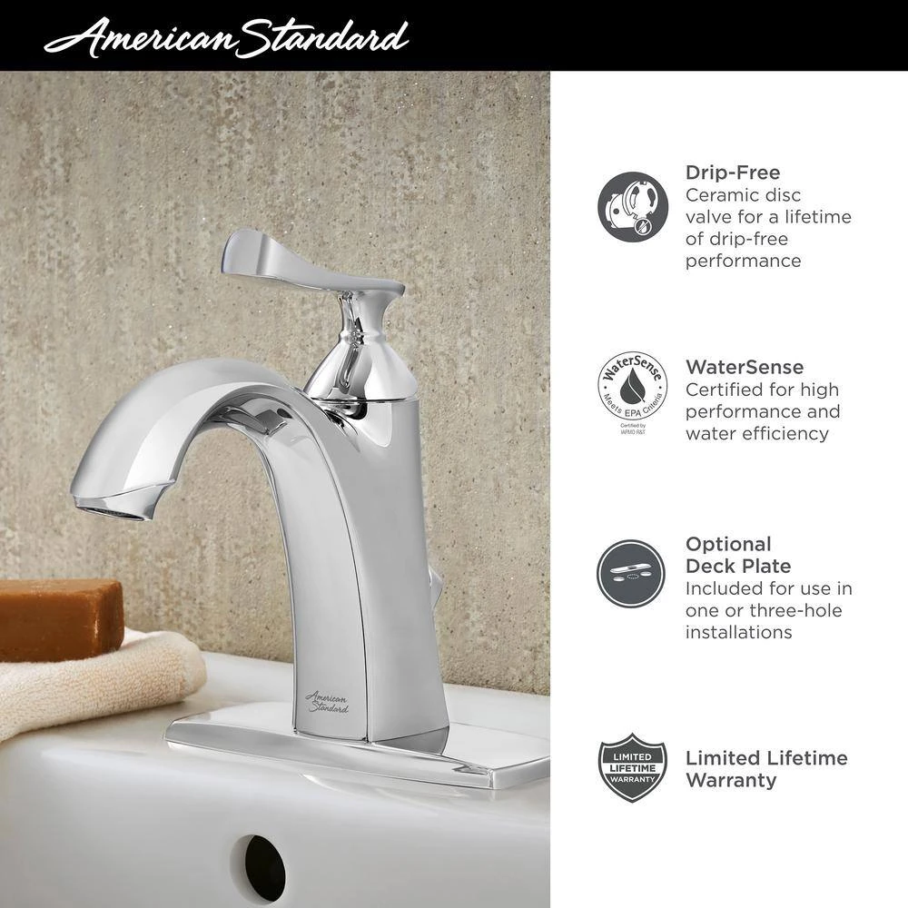 American Standard Chatfield Single Hole Single-Handle Bathroom Faucet In Polished Chrome 3 American Standard Chatfield Single Hole Single-Handle Bathroom Faucet In Polished Chrome - Image 3