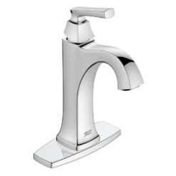 American Standard Belmeade Single Handle Single Hole Bathroom Faucet With Deckplate In Polished Chrome