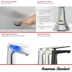 American Standard Becklow Single Handle Single Hole Bathroom Faucet With Deckplate In Polished Chrome -The Home Depot polished chrome american standard single hole bathroom faucets 7429101 002 40 1000