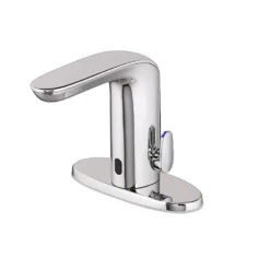 American Standard NextGen Selectronic Battery Powered Single Hole Touchless Bathroom Faucet With Above Deck Mixing 1.5 GPM In Chrome -The Home Depot polished chrome american standard single hole bathroom faucets 7755215 002 1d 1000