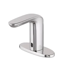 American Standard NextGen Battery Powered Single Hole Touchless Bathroom Faucet With SmartTherm Safety Shut-Off 1.5 GPM In Chrome -The Home Depot polished chrome american standard single hole bathroom faucets 7755315 002 40 1000