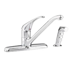 American Standard Reliant Single Handle Standard Kitchen Faucet And Side Sprayer In Polished Chrome