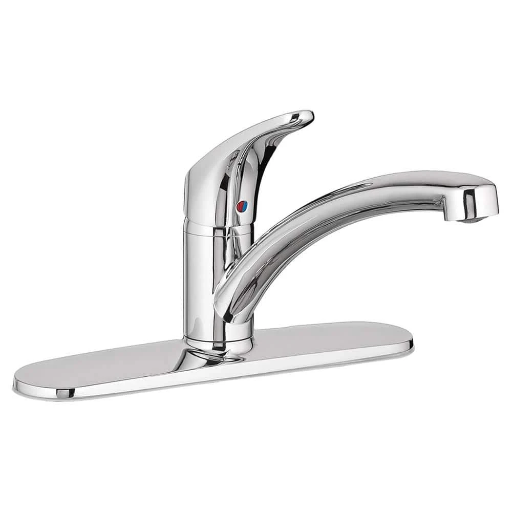 American Standard Colony Pro Single-Handle Standard Kitchen Faucet With Side Spray And Deck Plate In Polished Chrome 1 American Standard Colony Pro Single-Handle Standard Kitchen Faucet With Side Spray And Deck Plate In Polished Chrome