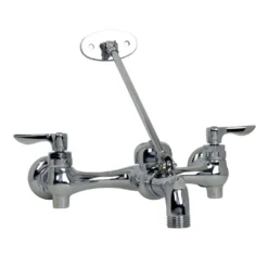 American Standard Exposed Yoke 2-Handle Wall-Mount Utility Faucet With Top Brace In Polished Chrome