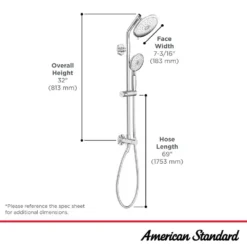 American Standard Spectra Versa 4-Spray Round 24 In. Shower System Kit With Hand Shower 1.8 GPM In Polished Chrome -The Home Depot polished chrome american standard wall bar shower kits 1029120000 40 1000