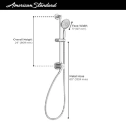 American Standard Spectra 4-Spray Round High-Pressure Hand Shower Rail System With Filter In Polished Chrome -The Home Depot polished chrome american standard wall bar shower kits 9238759 002 a0 1000