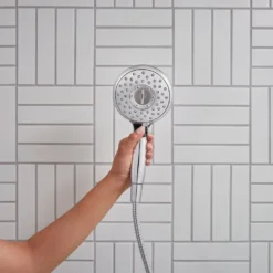 American Standard Spectra 4-Spray Round High-Pressure Hand Shower Rail System With Filter In Polished Chrome -The Home Depot polished chrome american standard wall bar shower kits 9238759 002 fa 1000