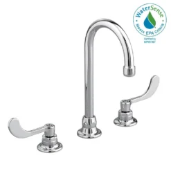 American Standard Monterrey 8 In. Widespread 2-Handle 1.5 GPM Gooseneck Bathroom Faucet With Rigid Swivel Spout In Polished Chrome -The Home Depot polished chrome american standard widespread bathroom faucets 6540170 002 40 1000