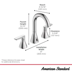 American Standard Aspirations 8 In. Wideset Double Handle High-Arc Bathroom Faucet Combo Kit With Push Drain In Polished Chrome -The Home Depot polished chrome american standard widespread bathroom faucets 7061857 002 a0 1000
