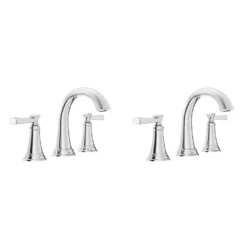 American Standard Rumson 8 In. Widespread Double Handle Bathroom Faucet In Polished Chrome (2-Pack)