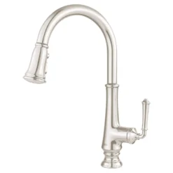 American Standard Delancey Single-Handle Pull-Down Sprayer Kitchen Faucet In Polished Nickel -The Home Depot polished nickel american standard pull down kitchen faucets 4279300 013 a0 1000