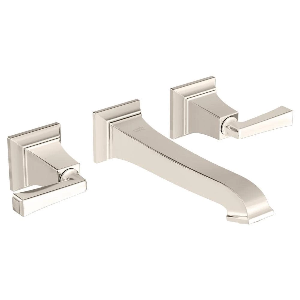 American Standard Town Square S 2-Handle Wall Mount Bathroom Faucet In Polished Nickel 1 American Standard Town Square S 2-Handle Wall Mount Bathroom Faucet In Polished Nickel