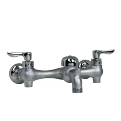 American Standard Exposed Yoke Wall-Mount 2-Handle Utility Faucet In Rough Chrome With Vacuum Breaker