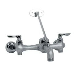 American Standard Exposed Yoke Adjustable Rough-In Wall Mount 2-Handle Utility Faucet In Rough Chrome With Offset Shanks